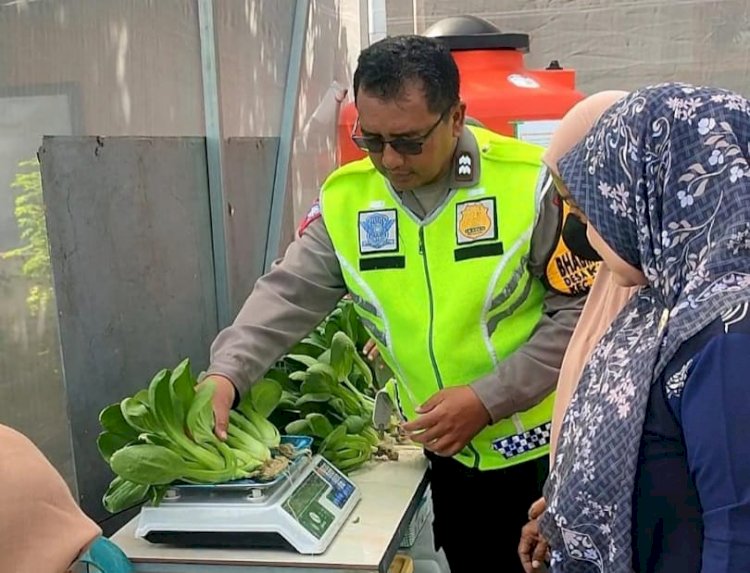 Bhabinkamtibmas Desa Kletek Cek Green House Ketahanan Pangan